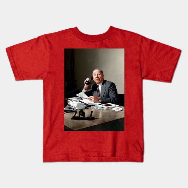 Sir Matt at his desk Kids T-Shirt by AndythephotoDr